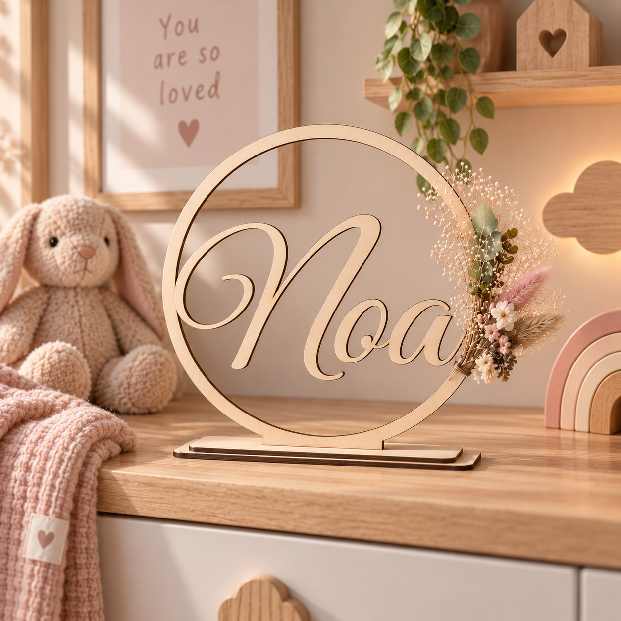 Houten naamcirkel